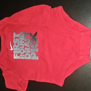 Nike Red Long Sleeve Baby Bodysuit